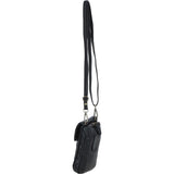 Real Leather Crossbody Smartphone Bag Black: st 2231