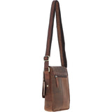 Ashwood Compact Leather Flap Over Bag Brown: Q-42