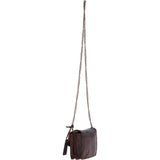 Vintage Mini Leather Cross Body Shoulder Bag With Chain Strap Brandy  – G27