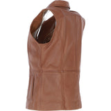 Women's  Leather Gilet Tan: FO-GILLET 1