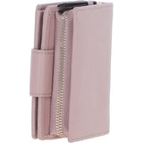 Ashwood Leather RFID Secure Wallet/Purse with Zip and Stud Closure Wood Rose: X-30