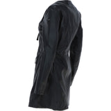 Ladies 3/4 Side Zip Leather Jacket Black: Aroma