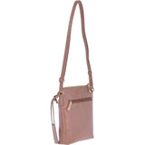 Small Zip Top Leather Crossbody Bag Lychee – 62675