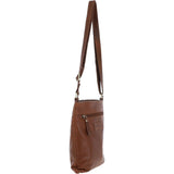 Ladies Michigan Pocket Crossbody Bag Cognac : M-67