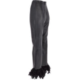 Women's Duck Feather Flared 60's Leather Jeans  Black: DUCK JEANS