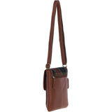 Ashwood Leather & Harris Tweed® Cloth Twist Lock Crossbody Bag Tan/Green/Red: TW-31-08-TR