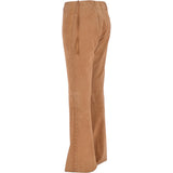 Women's Flared 60's Suede Leather Jeans  Beige suede: 35857