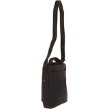 Tablet Friendly Small Vintage Leather Body Bag Brown: Patty
