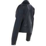 Women’s Genuine Leather Slim Fit Biker Jacket Black: Caro