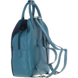 Ashwood Leather & Harris Tweed® Cloth Multi-Pocket Backpack Teal/Navy: TW-66-16-TN