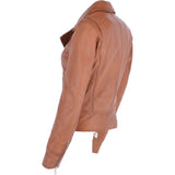 Short Biker Jacket Cognac: MAJESTIC