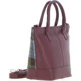 Ashwood Leather & Harris Tweed® Cloth Large Grab Bag Wine/Mcload: TW-64-17-WM