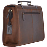 Vintage Oily Hunter Leather Briefcase Brown: Walter