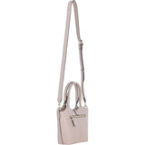 Leather Shoulder Bag with Detachable Crossbody Strap Beige: 64739