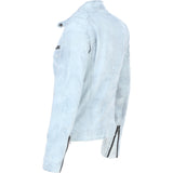 Leather Biker Jacket White: G 2131