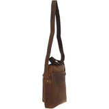 Tablet Friendly Small Vintage Leather Body Bag Tan: Patty