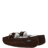 Women's Classic  Suede Sheepskin Moccasin Slippers Brown: LADIES MOCCASSINS