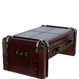 Luxury Real Leather Coffee Table Chestnut :lf-148