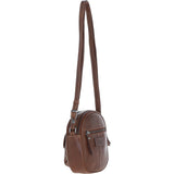 Ashwood Leather Women’s Round Buckle Crossbody Bag Chestnut: S-30