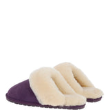 Women's Classic  Suede Sheepskin Slippers Purple: FEN-LADIES SLIPPERS