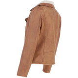 Ashwood Faux Fur Biker Style Jacket Tan: Jan