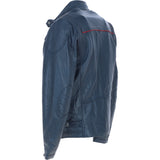 Leather Biker Jacket Navy: 2483