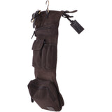 Vintage Oily Hanging Leather Wash Bag Brown: LIAM