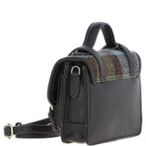 Ashwood Leather & Harris Tweed® Cloth Mini Satchel Bag with Twist Lock Brown/Mcload: TW-32-01-BM