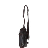 Leather Crossbody Sling Bag Brown: FE-21