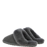 Classic Ladies Suede Sheepskin Slippers Gray
