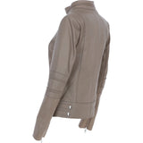 Ladies Leather Biker Jacket Biscuit: N-12
