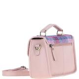 Ashwood Leather & Harris Tweed® Cloth Satchel Bag Baby-pink/Pink: TW-68-15-BP