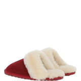 Women's Classic  Suede Sheepskin Slippers Red Velvet: FEN-LADIES SLIPPERS