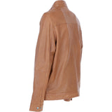 Ashwood Leather Mandarin Collar Zip-Up Men's Jacket Cognac: AMJ-10