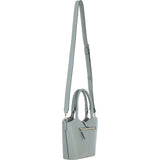 Leather Shoulder Bag with Detachable Crossbody Strap Sage: 64739