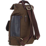 Fenland Canvas & Leather Backpack Brandy/green: FEN-755