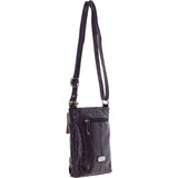 Ashwood Leather Croc-embossed Crossbody Bag for Woman Purple: 09-192