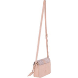 Mini Cross Body Bag With Snake Print Blush  -  62242