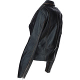 Exquisite Ashwood Leather Ladies Biker Jacket Black Ruboff: AWL-1881