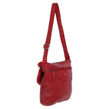 Tablet Friendly Medium Vintage Leather Bag Red: D-91