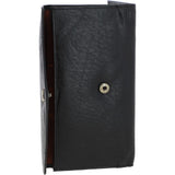 Women's Vintage Wash Large 12 Card Leather  Purse Black : G-43