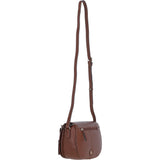 Ashwood Leather Crossbody Bag with Twist Lock 2 Tone Tan: 64787