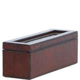 Ashwood Leather's Premium Triple Watch Case with See-Through Lid Chestnut: LF-105