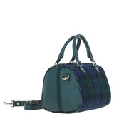 Ashwood Leather & Harris Tweed® Cloth Medium Barrel Bag Green/Watch: TW-62-18-GW