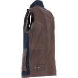 Ashwood Leather x Harris Tweed Men's Gilet Brown/Navy: TW-901-011-BN