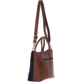 Versatile Ashwood Leather & Harris Tweed® Cloth Shoulder Bag Tan/Watch: TW-22-04-TW