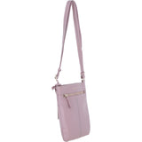Ashwood Curve  Zip Top Leather Cross Body Bag Wood Rose: 64640/curve