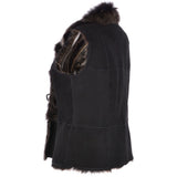 Reversible Toscana Suede Leather Gilet Black: KB-42