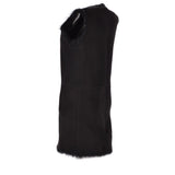 3/4 Length Toscana Suede Leather Gilet Black : Gerel