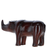 Handcrafted Leather Rhino Decorative Ornament Chestnut: lf-180